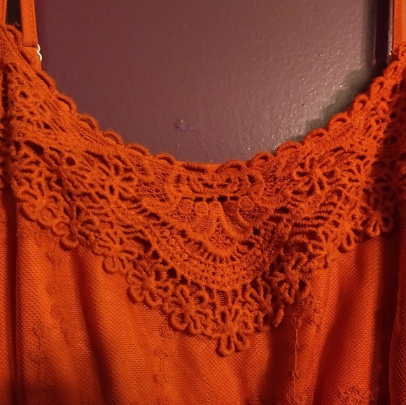 Large Rust Boho Lace Dress - Picture 12 of 15